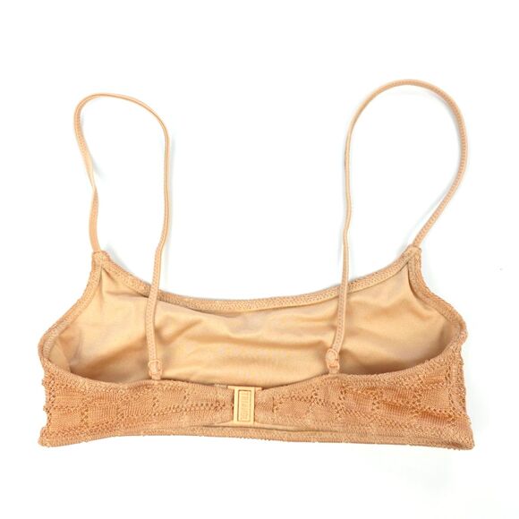 NEW Triangl Mica Crochet Bikini Crop Top Peach Brown Minimal Clean Girl Boho - Picture 4 of 6